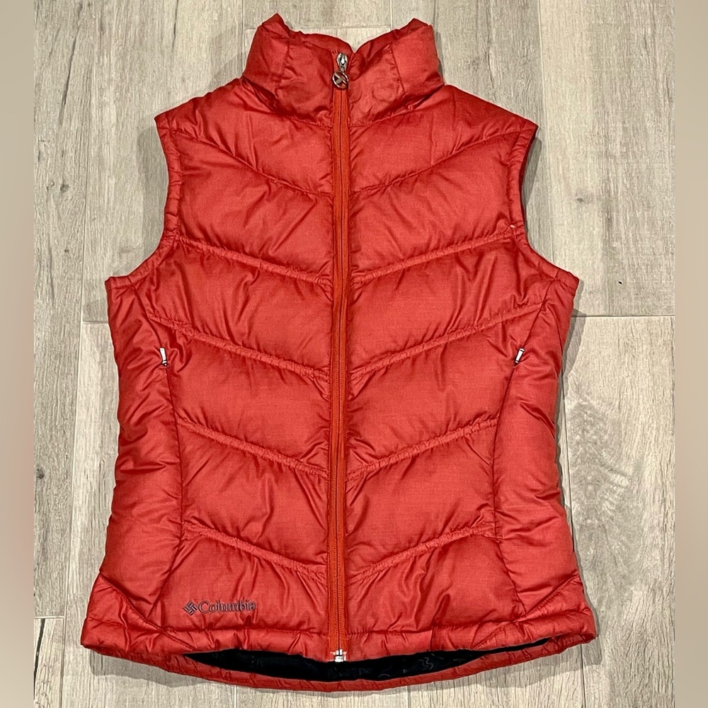 Columbia Sportswear Titanium Down Orange Women Puffer Vest Size XS